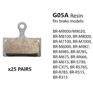 Bicycle and accessory: Shimano G05A 2 Piston Resin Pad without Fin (B)