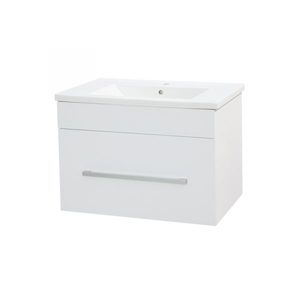 OJOS 600 Single drawer PVC Wall Hung Vanity – White/Black