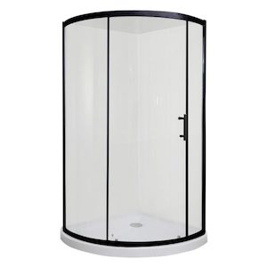 Coromandel 940X940 Corner Single Sliding Door Round Shower in Matte Black Extra Height