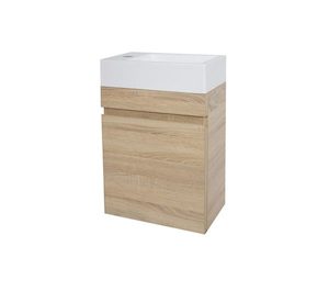 Tiles - floor - retailing: Wanaka 400 Wall Hung Vanity-Beige Grain/Caramel Mocha (Left Hand)