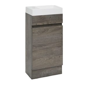 Wanaka 400 Floor Standing Vanity-Blackened Teak