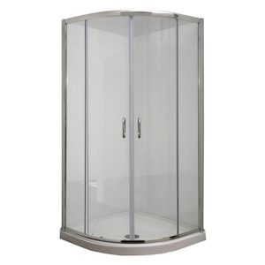 BLANC HD 1000X1000 Corner Double Sliding Doors Round Shower in Chrome