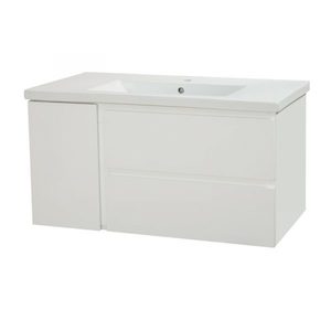 Wanaka 900 Wall Hung Vanity – White/Dark Oak/White Oak/Blackened Teak