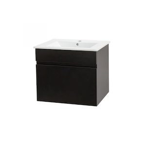 Remarkable 600 Single Drawer Wall Hung Vanity – Black