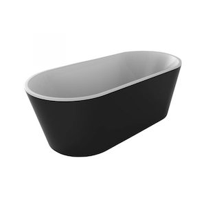 Tiles - floor - retailing: Coromandel 1600 Oval Freestanding Bath in Black