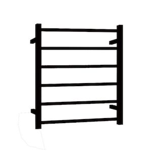 Remarkable 6 Square Bars Heated Towel Rails in Black