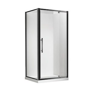 Milford 800X900 / 900X800 Corner Pivot Door Shower in Matt Black – Extra High