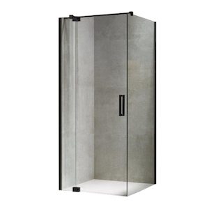 Milford 1000 Corner Frameless Swing door Square Shower – Matt Black