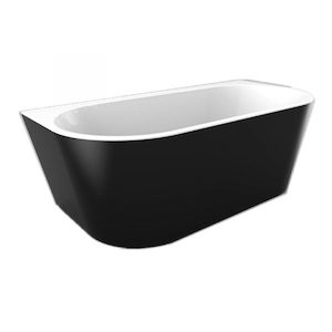 Coromandel 1700 Back To Wall Freestanding Bath in Black