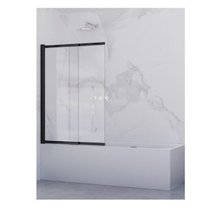 Coromandel 1000×1500 Sliding Door Bath Screen in Matt Black