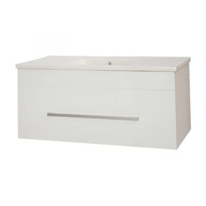 OJOS 1200 Single drawer PVC Wall Hung Vanity – White/Black