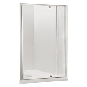 Milford 900X900 Alcove Pivot Door Square Shower in Chrome