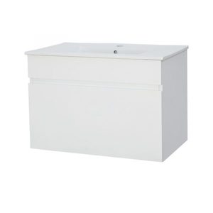 Remarkable 750 Single Drawer Wall Hung Vanity – White