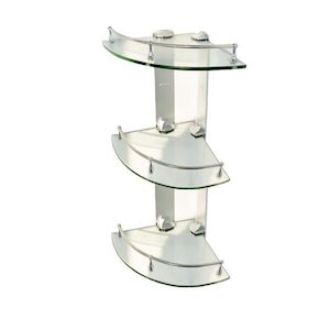 Coromandel Triple Level Corner Glass Shelves