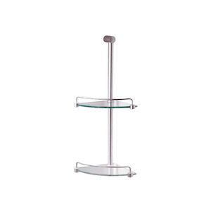 Remarkable two Levels Corner Glass Shelves