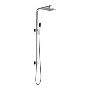 Remarkable Square Shower Column with Rain Head in Top Inlet