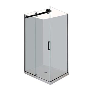 Remarkable 1600X900 Corner Frameless Shower Matt Black