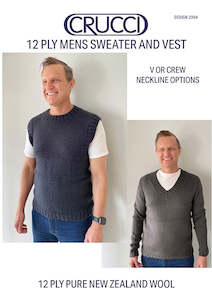 Crucci Knitting Pattern 2304 Men's Sweater and Vest