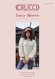 Natural Wonder Patterns: Crucci Knitting Pattern 1828 Lacy Sleeve Sweater