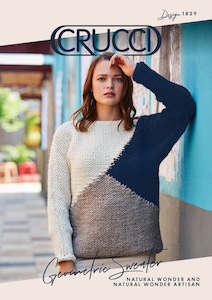 Crucci Knitting Pattern 1829 Natural Wonder Geometric Sweater