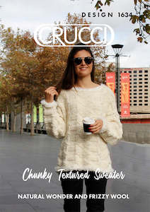 Crucci Knitting Pattern 1634 Chunky Textured Sweater (Digital)