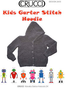 Crucci Knitting Pattern 2003 Kids Garter Stitch Hoodie