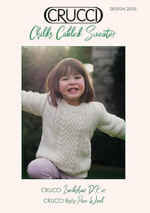 Crucci Knitting Pattern 2005 Child's Cabled Sweater