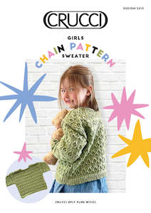 Crucci Knitting Pattern 2315 Girls Chain Pattern Sweater