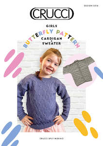 Baby Kids Patterns: Crucci Knitting Pattern 2314 Butterfly Sweater & Cardigan