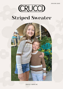 Baby Kids Patterns: Crucci Knitting Pattern 2303 Child's Crepe DK Striped Sweaters