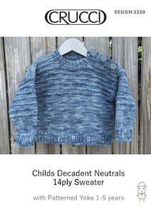 Crucci Knitting Pattern 2220 Kids 14ply Sweater