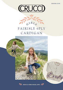 Crucci Knitting Pattern 2120 Girls Fairisle 4ply Cardigan