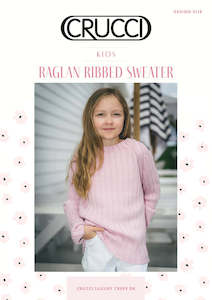 Baby Kids Patterns: Crucci Knitting Pattern 2118 Kids Raglan Ribbed Sweater