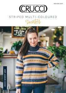 2021 Pattern Collection: Crucci Knitting Pattern 2107 Striped Sweater