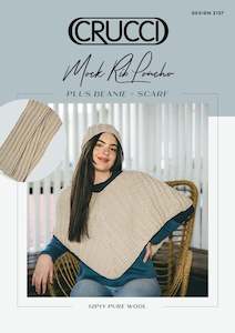 Crucci Knitting Pattern 2127 Poncho, Beanie & Scarf