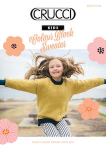 2022 Pattern Collection: Crucci Knitting Pattern 2112 Kids Colour Block Sweater