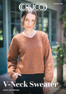 Crucci Knitting Pattern 2216 Loose V-Neck Sweater