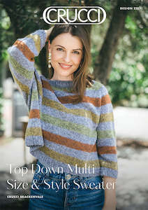 Crucci Knitting Pattern 2217 Striped Top Down Sweater