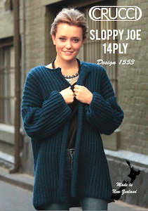 Crucci Pattern 1553 Sloppy Joe Extra Long Cardigan