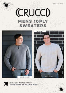 Crucci Knitting Pattern 1916 Mens 10ply Sweaters