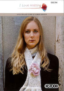 Crucci Knitting Pattern 704 Scarf & Brooch (Digital)