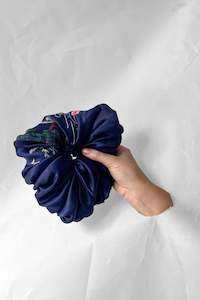 I WAS A SILK ROBE: XL Navy Scrunchy