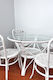 Vintage White Cane Dining Table and  Rattan Chairs