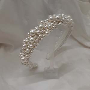 Arabella - luscious ivory pearls handmade headband