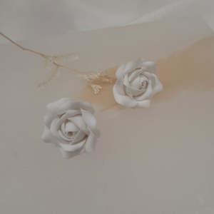 Rosie studs - handmade rose flower stud earrings