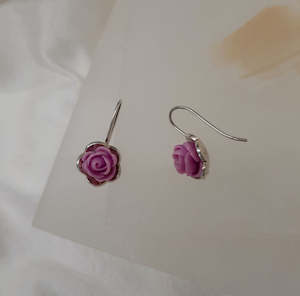 Flora - sterling silver and acrylic flower drop earrings