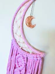 Crescent Moon Macrame Wall Hanger