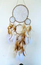 Larger White & Tan Dream Catcher