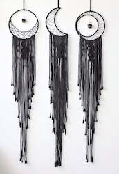 Black Macrame Dream Catcher Moon