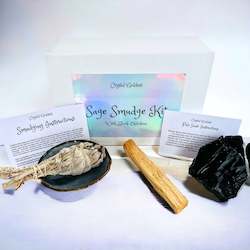 White Sage Smudge Kit With Obsidian.